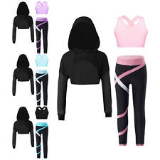 Conjunto de roupa infantil feminina moda camisola cropped calça jazz colete esportes comprar usado  Enviando para Brazil