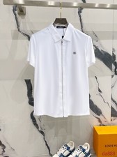 Camisa polo masculina Stefano Ricci lapela gelo seda casual zíper manga curta branca comprar usado  Enviando para Brazil