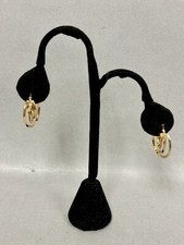 Brincos de argola de ouro amarelo 18k Milor Itália perfurados 4,2 gramas 1" de comprimento 750 torcidos comprar usado  Enviando para Brazil