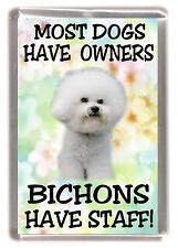 Usado, Ímã de geladeira Bichon Frise Dog "A maioria dos cães .... Bichons tem funcionários!" por Starprint comprar usado  Enviando para Brazil