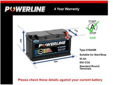 Agm battery fits for sale  UK