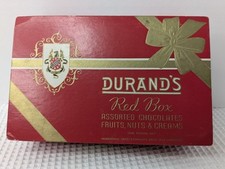 Vintage Durand's Caixa de Chocolates Sortidos Pacote Vermelho Exótico Doces Anos 1950 comprar usado  Enviando para Brazil