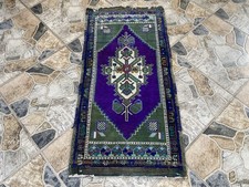 Tapete antigo feito à mão da Anatólia 1,7x3,3 tribal lã turca pequeno tapete roxo comprar usado  Enviando para Brazil