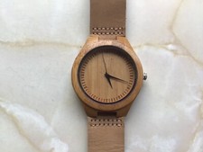 Wooden bamboo wristwatch for sale  CAMBRIDGE