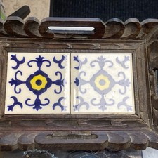 Bandeja de madeira e azulejo mexicano esculpida à mão com alças comprar usado  Enviando para Brazil