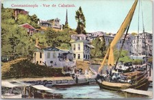 Usado, Cartão postal antigo cena artística porto barcos Turquia Istambul comprar usado  Enviando para Brazil