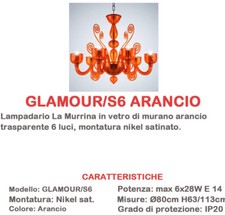 Lampadario vetro murano usato  Canicatti