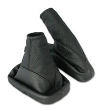Schaltsack + Handbremsmanschette OPEL ASTRA G 100% ECHTLEDER schwarz perforiert comprar usado  Enviando para Brazil