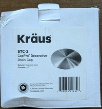 Tampa de drenagem decorativa KRAUS STC-2 CapPro aço inoxidável 4,5" usada comprar usado  Enviando para Brazil