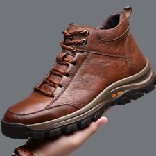Tênis de corrida masculino de couro ecológico tênis de cano alto casual academia caminhada esportes tamanho, usado comprar usado  Enviando para Brazil