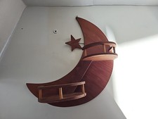 Prateleira de parede vintage de madeira feita à mão lua crescente degraus escada 13" comprar usado  Enviando para Brazil