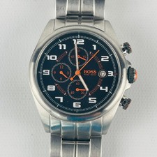 Relógio Hugo Boss masculino cronógrafo resistente à água 5 caixas eletrônicos prata, face preta comprar usado  Enviando para Brazil