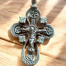 Pingente antigo cruz Jesus prata 925 corrente crucifixo joia religião masculina feminina comprar usado  Enviando para Brazil