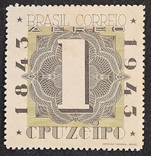 Usado, BRASIL 1943 - Correio aéreo - 100º aniversário do selo Olho de Boi - MNH comprar usado  Brasil 