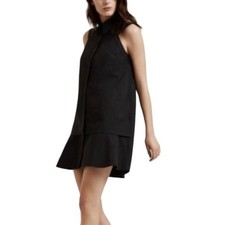 Vestido Camisa Kit and Ace Preto Todo Abotoado Ajuste Namorado Tamanho 4 comprar usado  Enviando para Brazil