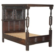 CAMA PÔSTERES TESTADOR DE CARVALHO INGLÊS DO SÉCULO 17 JACOBINO WILLIAM III POR VOLTA DE 1650 comprar usado  Enviando para Brazil