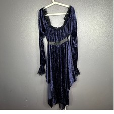 Vestido de veludo roxo escuro The Pyramid Collection bainha lenço bruxa gótica M, usado comprar usado  Enviando para Brazil