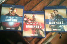 Marvel Iron Man Trilogy 1 2 & 3 Blu-ray Movie Collection English French Spanish comprar usado  Enviando para Brazil