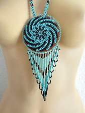 Usado, Cheyenne Halskette Nativeschmuck USA Wildleder Perlenstickerei Tribal Vintage comprar usado  Enviando para Brazil