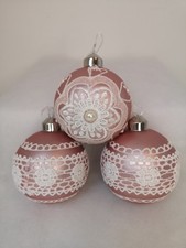 Pink glass baubles for sale  ROTHERHAM