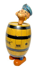 1932 Popeye J. CHEIN Vintage Barril Brinquedo de Estanho Acabamento FUNCIONA! Windup & Moves! comprar usado  Enviando para Brazil