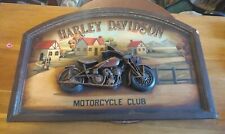 Vintage Harley Davidson Motorcycle Club 3D madeira pintada sinal 23.5x16 "  comprar usado  Enviando para Brazil