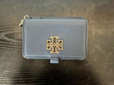NOVA Carteira/Pulseira de Couro Tory Burch em Couro Pebbled Azul Escuro comprar usado  Enviando para Brazil