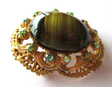 Vintage brooch green for sale  CROMER