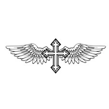 TATUAJE TEMPORAL CRUZ/ALA larga duración impermeable cuello cuerpo brazo tatuajes segunda mano  Embacar hacia Mexico