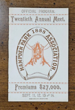 1888 Hampden Park Harness Programa de Corrida de Cavalos, Springfield, Mass, Prince Wilkes, usado comprar usado  Enviando para Brazil