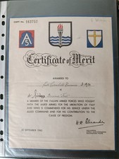 Ww2 certificato merito usato  Pescara