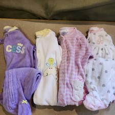 Vintage Carters Terry Footed Sleepers 6-9 Mos Girl Rosa Roxo Arcos Balé Y2K  comprar usado  Enviando para Brazil