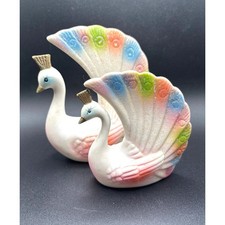 Pair ceramic peacock for sale  Holland