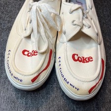 Tênis de barco de lona vintage Coca-Cola C.C.C Catch the Wave branco comprar usado Tênis de barco de lona vintage Coca-Cola C.C.C Catch the Wave branco comprar usado  Enviando para Brazil