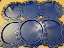 Conjunto de 6 placas de metal azul carregador Ashley Crate & Ba Barrel comprar usado  Enviando para Brazil