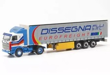 Mini carro Scania 142 cortina lona semi-reboque “Dissegna” He316729 em escala 1/87 comprar usado  Enviando para Brazil