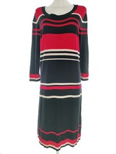 Planet Rozmiar L Czarna Midi Sweter Sukienka Wiskoza Długi rękaw Paski, używany na sprzedaż  PL