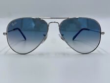 Óculos de sol Ray Ban aviador prata 3025 003/3F lentes degradê azul 55 mm novo comprar usado  Enviando para Brazil