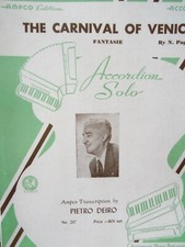 THE CARNIVAL OF VENICE (FANTASIA) 4 PARTS /PIETRO DEIRO ACORDEON BAND MUSIC NOS comprar usado  Enviando para Brazil