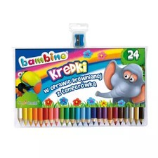 Kredki Bambino w drewnianej oprawie, 24 kolory + temperówka na sprzedaż Kredki Bambino w drewnianej oprawie, 24 kolory + temperówka na sprzedaż  PL