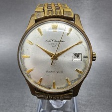 Relógio masculino Seiko Champion calendário 36 mm mostrador prata tom dourado data manual PEÇAS comprar usado  Enviando para Brazil