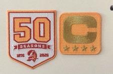 Camiseta Tampa Bay Buccaneers 50th Seasons & Captain Throwback Patch Buccs comprar usado  Enviando para Brazil