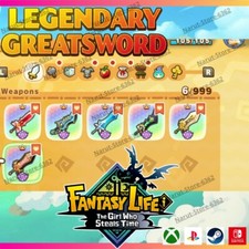 🌟Fantasy Life I: Legendary GreatSword Set The girl Who Steals Time🌟Item de arma comprar usado  Enviando para Brazil
