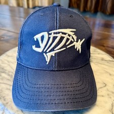 Usado, Boné masculino bordado ajustável beisebol esqueleto de osso de peixe azul marinho lavado em pedra comprar usado  Enviando para Brazil
