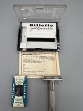 Navaja de afeitar de seguridad Gillette Fatboy de colección completa con estuche y maquinillas de afeitar NOS segunda mano  Embacar hacia Mexico
