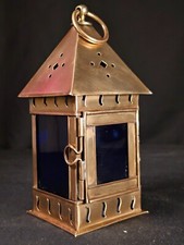 Lantern brass blue for sale  STOKE-ON-TRENT