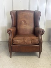Distressed leather armchair for sale  GILLINGHAM