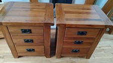 Solid oak bedside for sale  EXETER