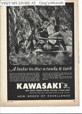 Orig. 1967 Kawasaki Motorcycle anúncio impresso vintage: "Um bebê na floresta não é" comprar usado  Enviando para Brazil