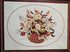 Usado, Cesta de flores borda de renda oval selo vintage kit ponto cruz não trabalhado 16x12 comprar usado  Enviando para Brazil